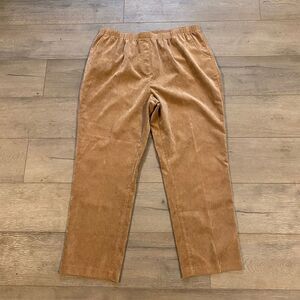 Allison Daley Pull On Corduroy Pants ~ Sz 18 ~ Brown ~ High Rise ~ 27.5" Inseam